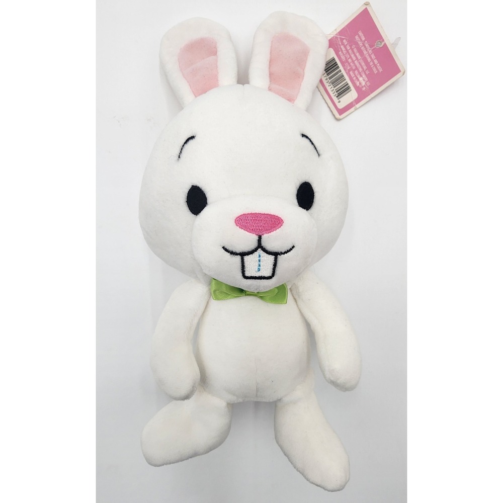 Hallmark Easter Bunny Plush Kids Small White New Green Bow Tie Egg Feet 1116 - Picture 2 of 7